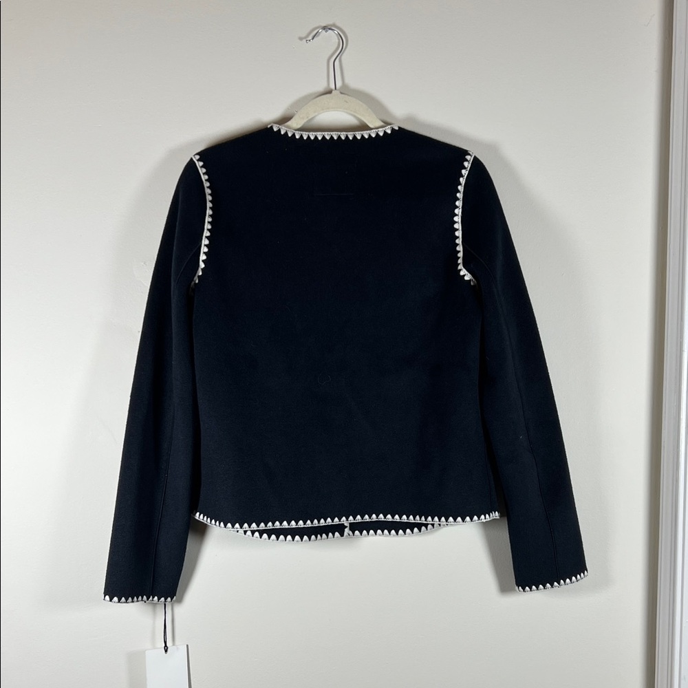 Bagatelle Black Jacket White Trim • Chanel Inspired Blazer Cardigan - Picture 3 of 4